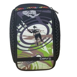ECEEN DAVS Neoprene Pouch Green Tennis Player Graphic Carabiner‎ Strap